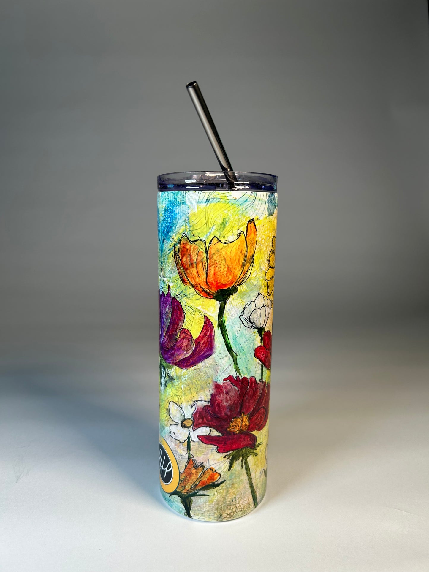 Floral Collage 20oz Insulated Water Bottle