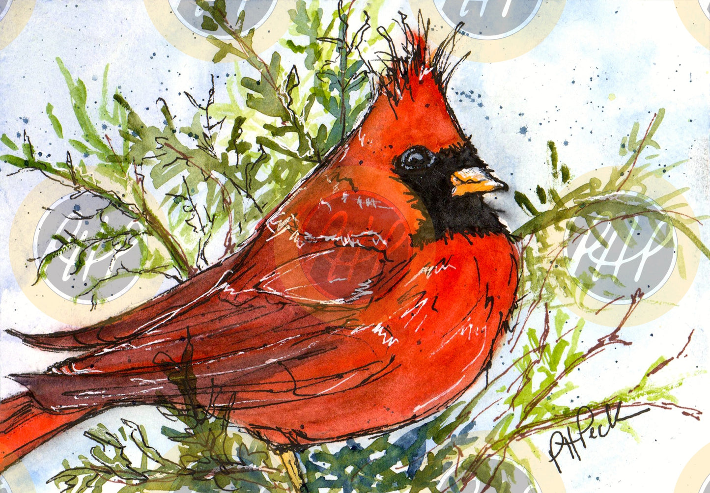 Cardinal in Tree - 10 Pack Notecards
