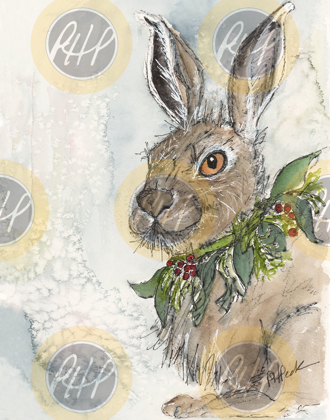 Christmas Hare - 10 Pack Notecards