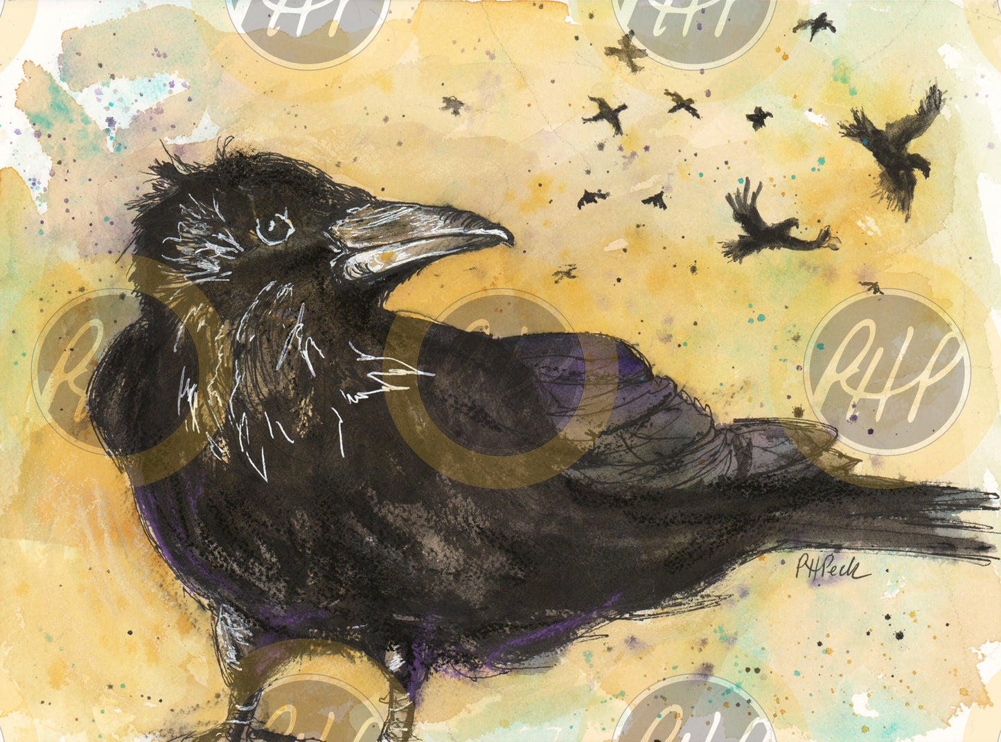 Golden Crow - 10 Pack Notecards