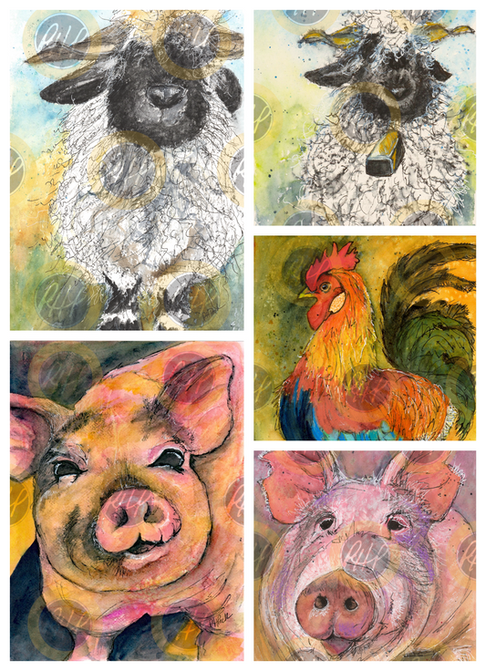 Farm Friends Variety Pack  - 10 Pack Notecards