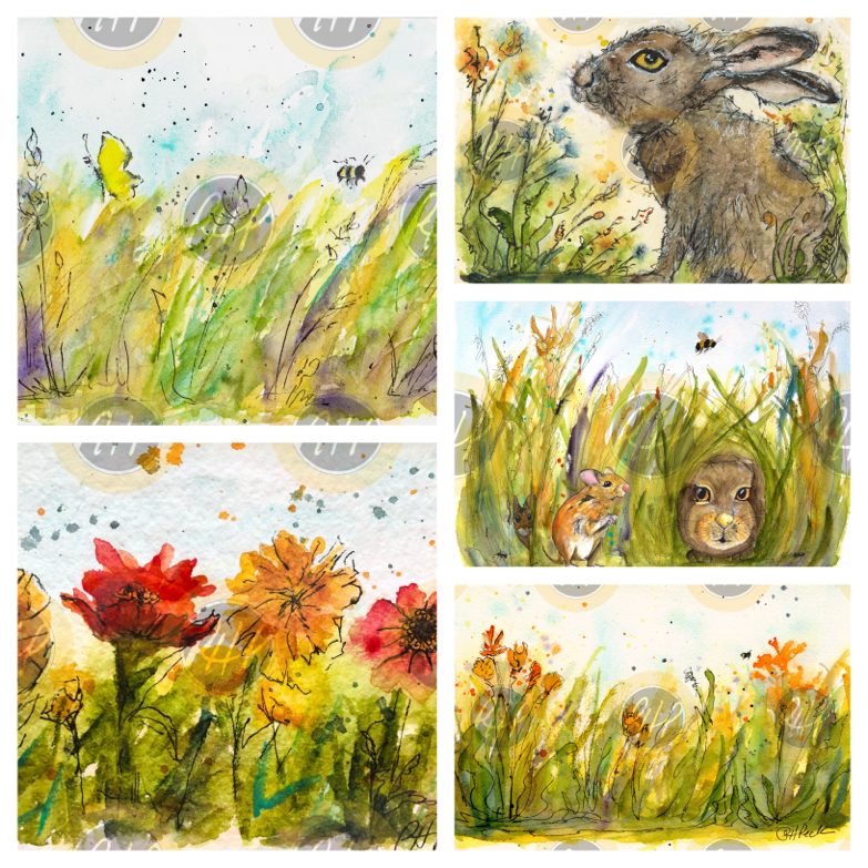 Florals with Hare Friends Variety Pack  - 10 Pack Notecards