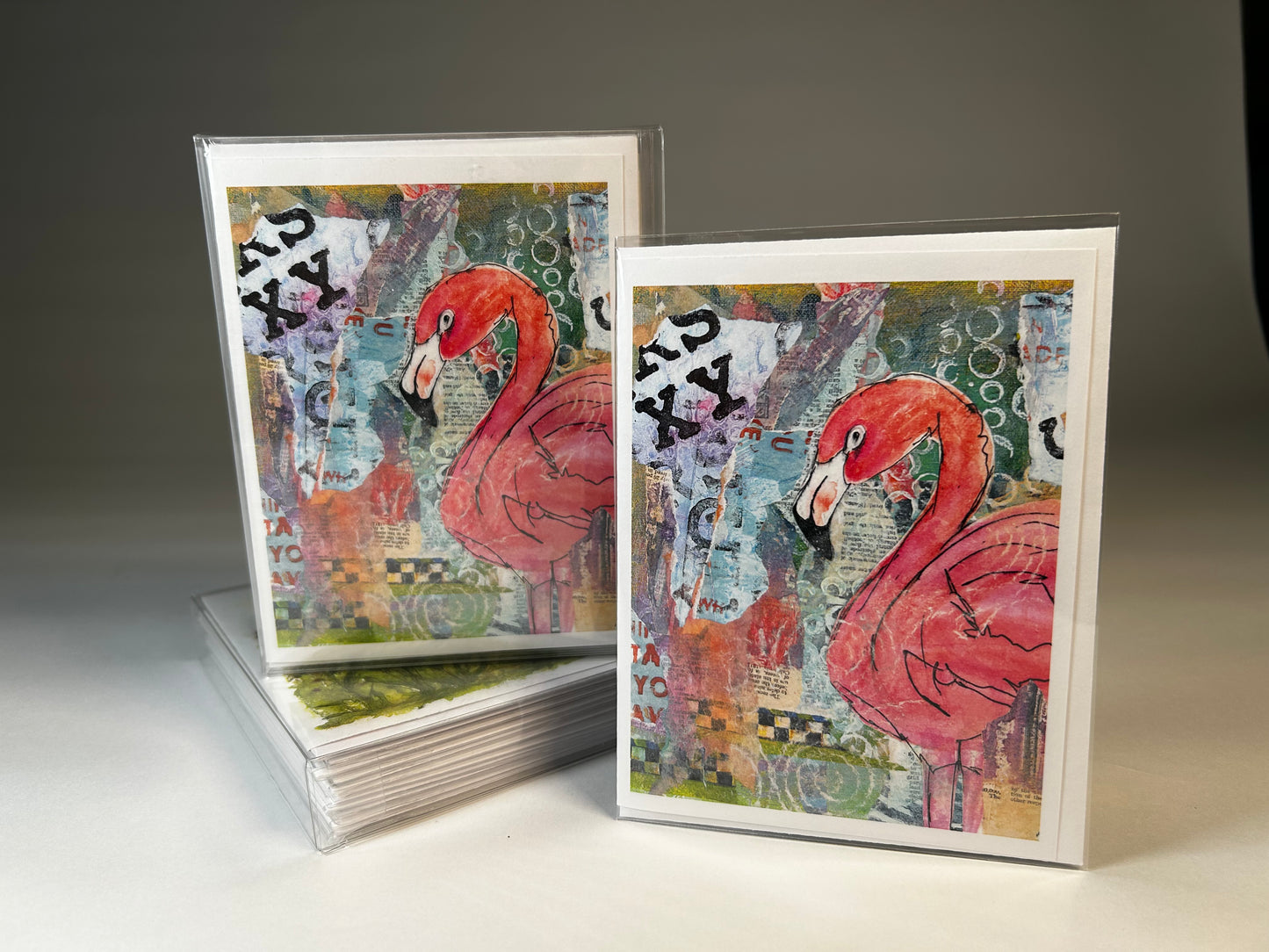 Flamingo Abstract Pack - 10 Card Pack