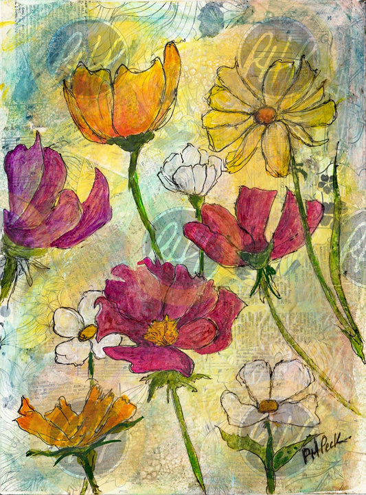 Festive Flowers 10-Pack Notecards