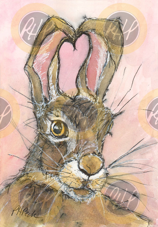 Valentine Hare - 10 Pack Notecards