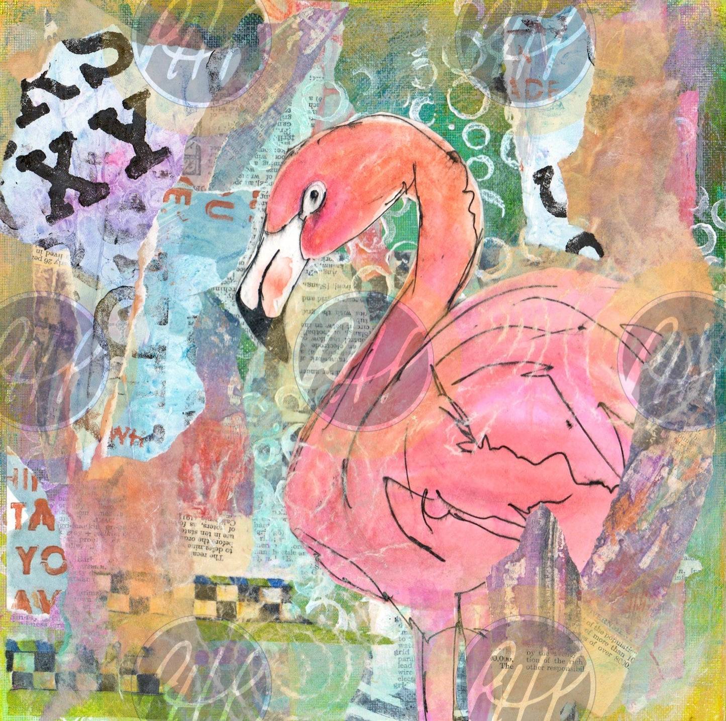 Flamingo Abstract Pack - 10 Card Pack